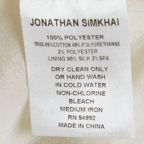 Jonathan Simkhai Off White Straw Trim Knit Sleeveless Midi Dress M - Picture 6 of 7